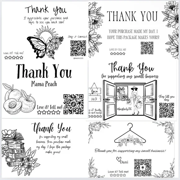 BUY NOW 300 Custom Thank You QR Stickers Mix & Match - Picture 4 of 13